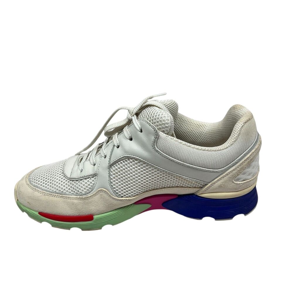 Chanel Interlocking CC Logo Mesh Leather Sneakers White Multi Color Size EUR 40 - Picture 5 of 12